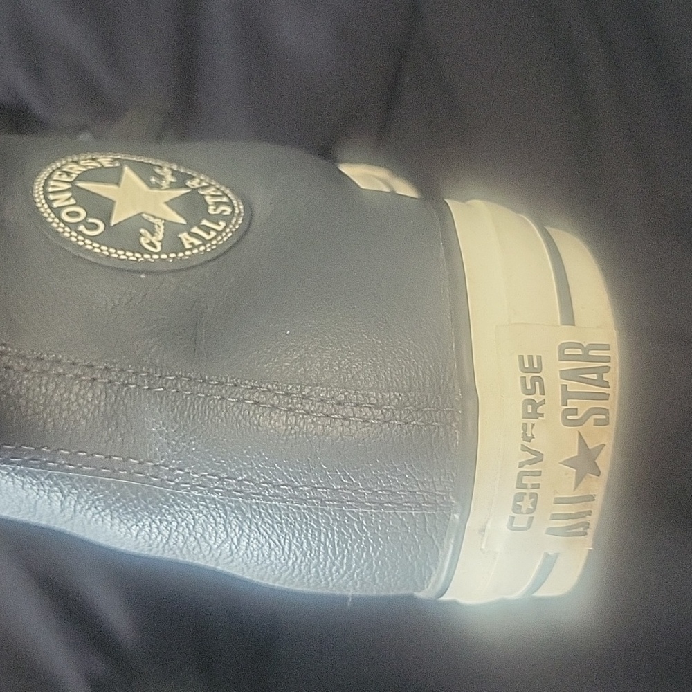 Converse All Star Grey and White High-Tops - Picture 4 of 6
